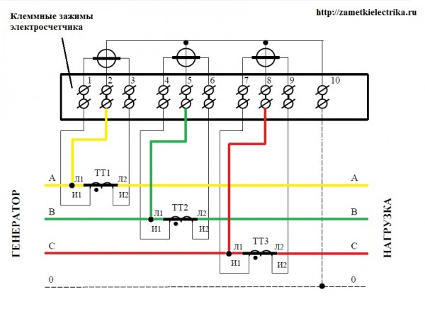 Схема включения счетчика через трансформаторы тока: как подключить электросчетчик Меркурий и другие модели